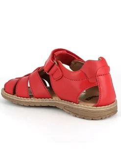Leder-Halbsandalen in Rot