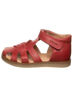 Leder-Halbsandalen in Rot