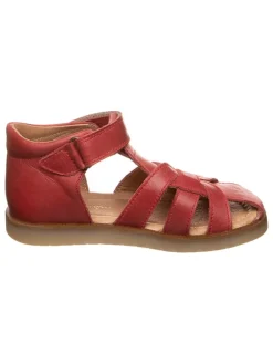 Leder-Halbsandalen in Rot