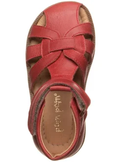 Leder-Halbsandalen in Rot