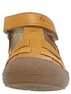 Leder-Halbsandalen in Senf