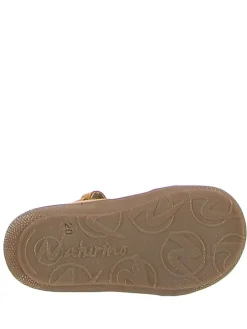 Leder-Halbsandalen in Senf