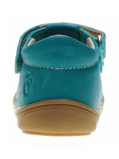 Leder-Halbsandalen in Türkis