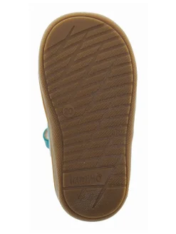 Leder-Halbsandalen in Türkis