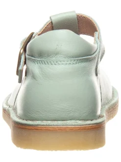 Leder-Halbsandalen in Türkis