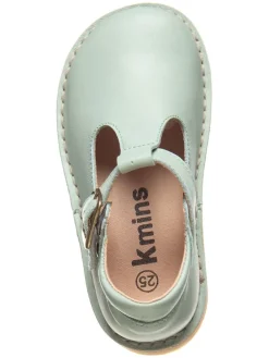 Leder-Halbsandalen in Türkis