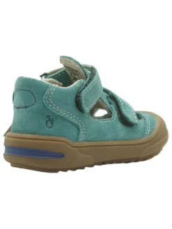 Leder-Halbsandalen in Türkis