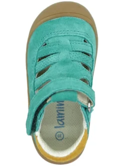 Leder-Halbsandalen in Türkis