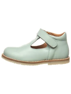 Leder-Halbsandalen in Türkis