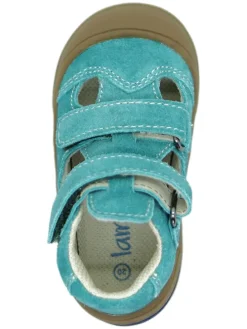 Leder-Halbsandalen in Türkis