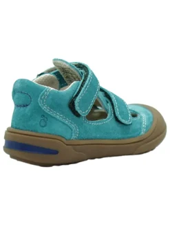 Leder-Halbsandalen in Türkis