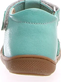 Leder-Halbsandalen in Türkis