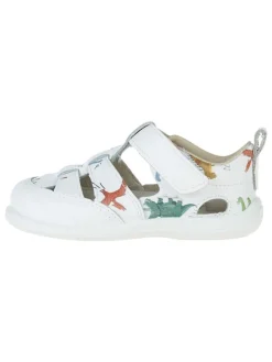 Leder-Halbsandalen in Weiß