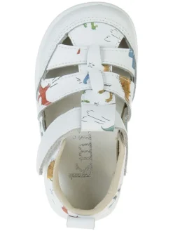 Leder-Halbsandalen in Weiß