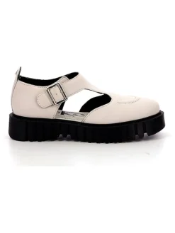 Leder-Halbsandalen "Kick Fantastic" in Creme