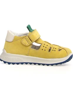 Leder-Halbsandalen "Muffy" in Gelb/ Dunkelblau