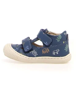 Leder-Halbsandalen "Puffy" in Dunkelblau