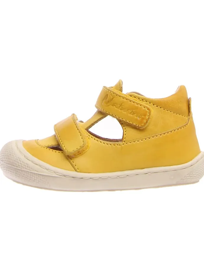 Leder-Halbsandalen "Puffy" in Gelb