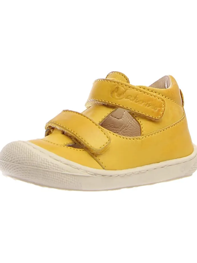 Leder-Halbsandalen "Puffy" in Gelb