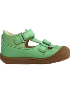 Leder-Halbsandalen "Puffy" in Grün