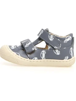 Leder-Halbsandalen "Puffy" in Dunkelblau