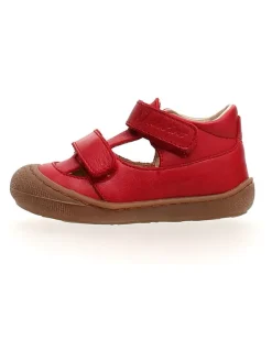 Leder-Halbsandalen "Puffy" in Rot