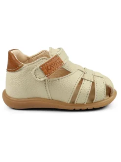 Leder-Halbsandalen "Rullsand EP" in Creme