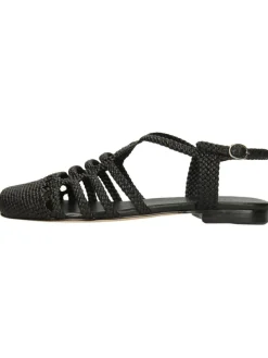 Leder-Halbsandalen "Sandrine 4" in Schwarz