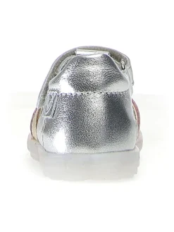 Leder-Halbsandalen "See" in Silber