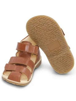 Leder-Halbsandalen "Shea" in Hellbraun