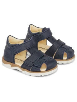 Leder-Halbsandalen "Sofus" in Dunkelblau