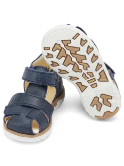 Leder-Halbsandalen "Sofus" in Dunkelblau