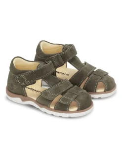 Leder-Halbsandalen "Sofus" in Khaki