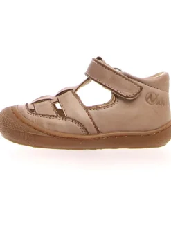 Leder-Halbsandalen "Wad" in Hellbraun