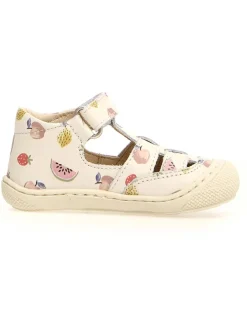 Leder-Halbsandalen "Wad" in Creme