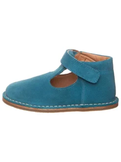 Leder-Halbschuhe in Blau