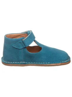 Leder-Halbschuhe in Blau