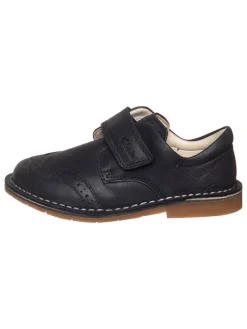 Leder-Halbschuhe in Dunkelblau