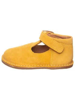 Leder-Halbschuhe in Gelb