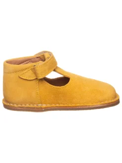 Leder-Halbschuhe in Gelb