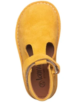 Leder-Halbschuhe in Gelb