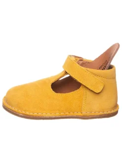 Leder-Halbschuhe in Gelb