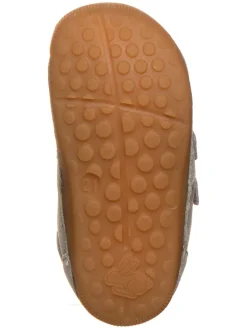 Leder-Halbschuhe in Grau/ Rosa