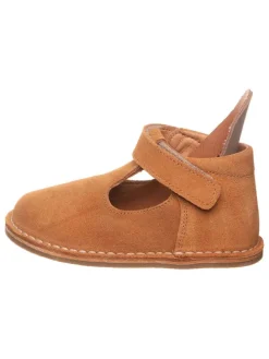 Leder-Halbschuhe in Hellbraun