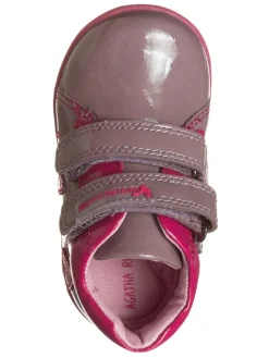 Leder-Halbschuhe in mauve/ pink