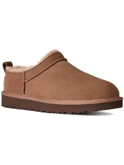 Leder-Hausschuhe "Classic Micro" in Hellbraun