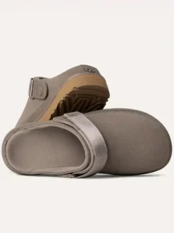 Leder-Hausschuhe "Goldenstar" in Taupe