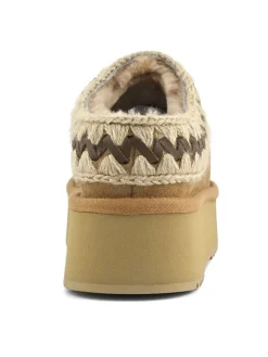 Leder-Hausschuhe in Beige