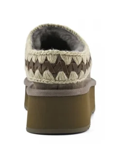 Leder-Hausschuhe in Grau