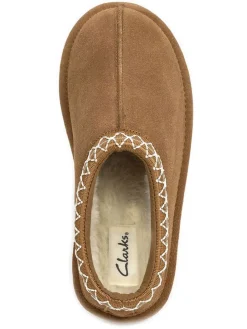 Leder-Hausschuhe in Hellbraun